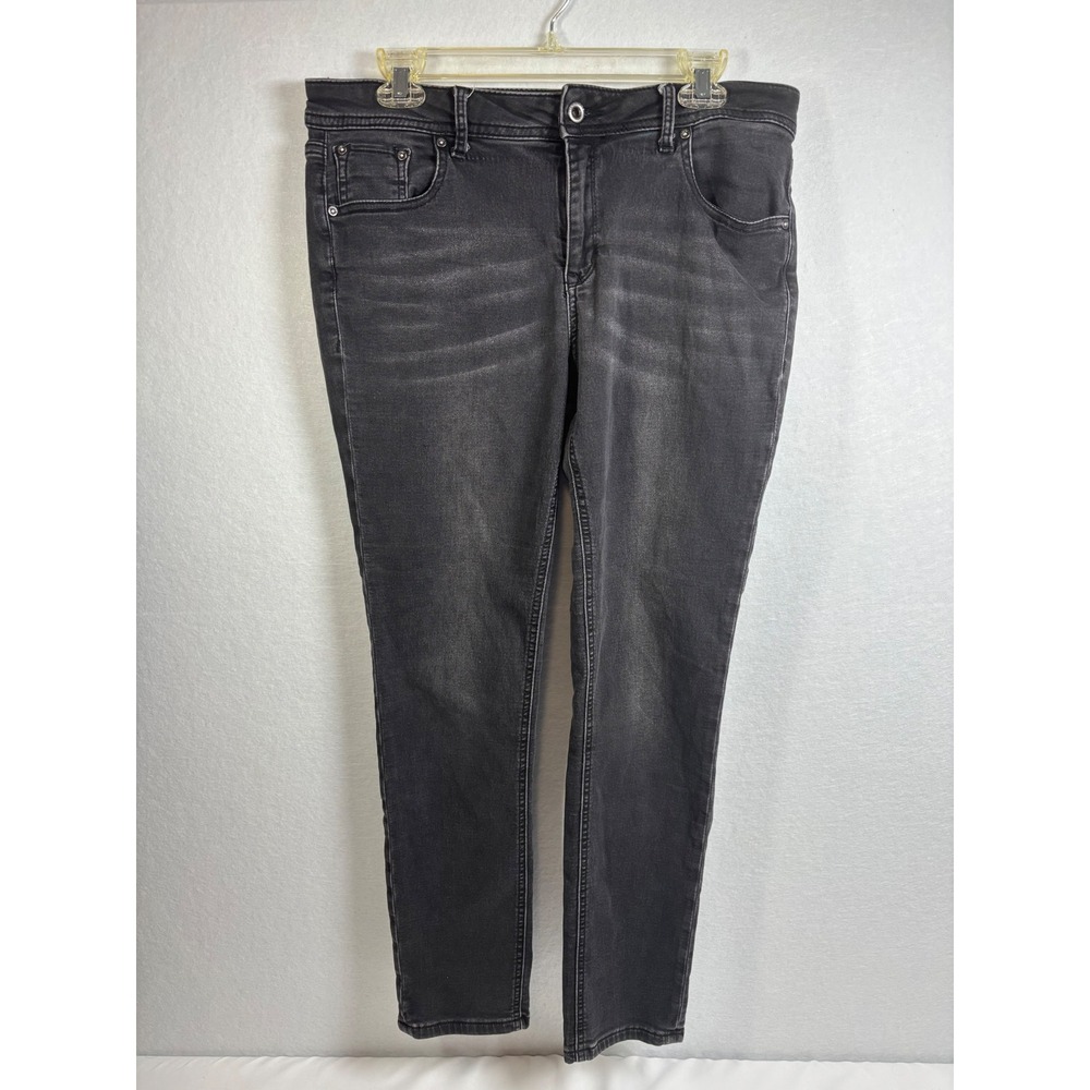 Grace in LA Skinny Jeans Womens 31 Black Cotton Blend Classic Minimalist Chic